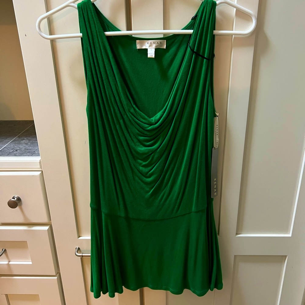 emerald green peplum tank top